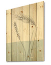 Simple Natural Element - Wheat I - Cottage Print on Natural Pine Wood