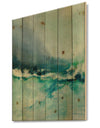 Indigo Abstract Watercolor Blue - Nautical & Coastal Print on Natural Pine Wood