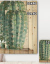 Mixed Green Element I - Cottage Print on Natural Pine Wood