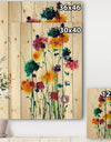 Porch & Den Indigo, Green And Yellow Watercolor - Print on Natural Pine Wood