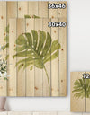 Mixed Botanical Green Leaves VII - Cottage Print on Natural Pine Wood