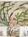 Mixed Botanical Green Leaves IIII - Farmhouse Print on Natural Pine Wood