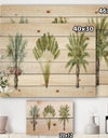 Mixed Botanical Greens palms II - Farmhouse Print on Natural Pine Wood