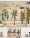 Mixed Botanical Greens palms I - Farmhouse Print on Natural Pine Wood