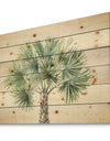 Mixed Botanical Greens palms III - Farmhouse Print on Natural Pine Wood