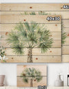 Mixed Botanical Greens palms III - Farmhouse Print on Natural Pine Wood