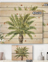 Porch & Den Mixed Botanical Greens palms IV - Print on Natural Pine Wood