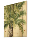 Mixed Botanical Greens palms V - Farmhouse Print on Natural Pine Wood