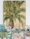 Mixed Botanical Greens palms V - Farmhouse Print on Natural Pine Wood