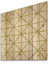 geometric Green Triangle II - Mid-Century Modern Transitional Print on Natural Pine Wood