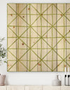 geometric Green Triangle II - Mid-Century Modern Transitional Print on Natural Pine Wood