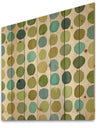 geometric Green Circle I - Mid-Century Modern Transitional Print on Natural Pine Wood