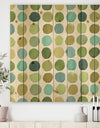 geometric Green Circle I - Mid-Century Modern Transitional Print on Natural Pine Wood