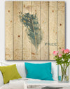 Damask Painted Gilded Feather on Blue - Nautical & Coastal Print on Natural Pine Wood