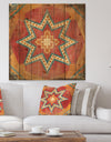 Moroccan Orange Tiles Collage I - Bohemian Chic Print on Natural Pine Wood