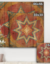 Moroccan Orange Tiles Collage I - Bohemian Chic Print on Natural Pine Wood