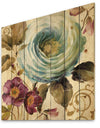 Victorias Cream Flower - Traditional Print on Natural Pine Wood