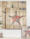 Pink Starfish Ocean Life - Nautical & Coastal Print on Natural Pine Wood