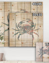 Pink Crab Ocean Life - Nautical & Coastal Print on Natural Pine Wood