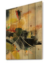 End of the Orange Rainbow I - Modern & Contemporary Print on Natural Pine Wood