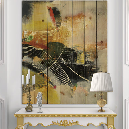 End of the Orange Rainbow I - Modern & Contemporary Print on Natural Pine Wood