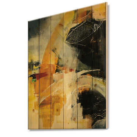 End of the Orange Rainbow II - Modern & Contemporary Print on Natural Pine Wood