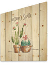Desert Botanical Bloom I - Cabin & Lodge Print on Natural Pine Wood