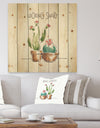 Desert Botanical Bloom I - Cabin & Lodge Print on Natural Pine Wood