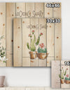 Desert Botanical Bloom I - Cabin & Lodge Print on Natural Pine Wood