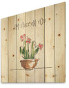 Desert Botanical Bloom II - Cabin & Lodge Print on Natural Pine Wood