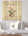 Desert Botanical Bloom II - Cabin & Lodge Print on Natural Pine Wood