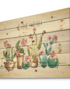 Desert Botanical Bloom III - Cabin & Lodge Print on Natural Pine Wood