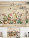 Desert Botanical Bloom III - Cabin & Lodge Print on Natural Pine Wood