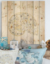 Coastal Floral Blossoms III Neutral - Nautical & Coastal Print on Natural Pine Wood