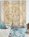 Coastal Floral Blossoms IV Neutral - Nautical & Coastal Print on Natural Pine Wood