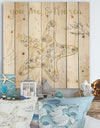 Coastal Floral Blossoms II Neutral - Nautical & Coastal Print on Natural Pine Wood