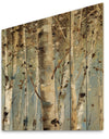 White Birch Forest II - Modern Farmhouse Print on Natural Pine Wood