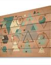 Geometric hexagons Pattern I - Transitional Print on Natural Pine Wood