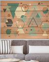 Geometric hexagons Pattern I - Transitional Print on Natural Pine Wood