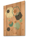 Geometric hexagons Pattern II - Transitional Print on Natural Pine Wood