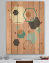 Geometric hexagons Pattern II - Transitional Print on Natural Pine Wood