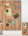 Geometric hexagons Pattern II - Transitional Print on Natural Pine Wood