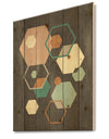 Geometric hexagons Pattern IV - Transitional Print on Natural Pine Wood