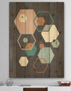 Geometric hexagons Pattern IV - Transitional Print on Natural Pine Wood