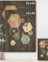 Geometric hexagons Pattern IV - Transitional Print on Natural Pine Wood