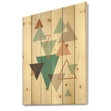 Geometric hexagons Pattern V - Transitional Print on Natural Pine Wood