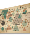 Geometric hexagons Pattern VI - Transitional Print on Natural Pine Wood