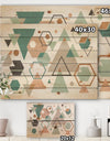 Geometric hexagons Pattern VI - Transitional Print on Natural Pine Wood