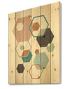 Geometric hexagons Pattern VII - Transitional Print on Natural Pine Wood