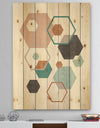 Geometric hexagons Pattern VII - Transitional Print on Natural Pine Wood